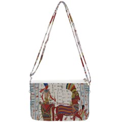 Egyptian Tutunkhamun Pharaoh Design Double Gusset Crossbody Bag by Celenk