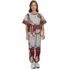 Egyptian Tutunkhamun Pharaoh Design Kids  Tee And Pants Sports Set by Celenk