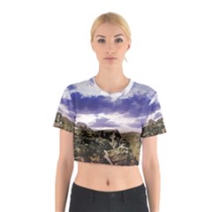 Mountain Snow Landscape Winter Cotton Crop Top by Celenk