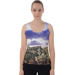 Mountain Snow Landscape Winter Velvet Tank Top by Celenk