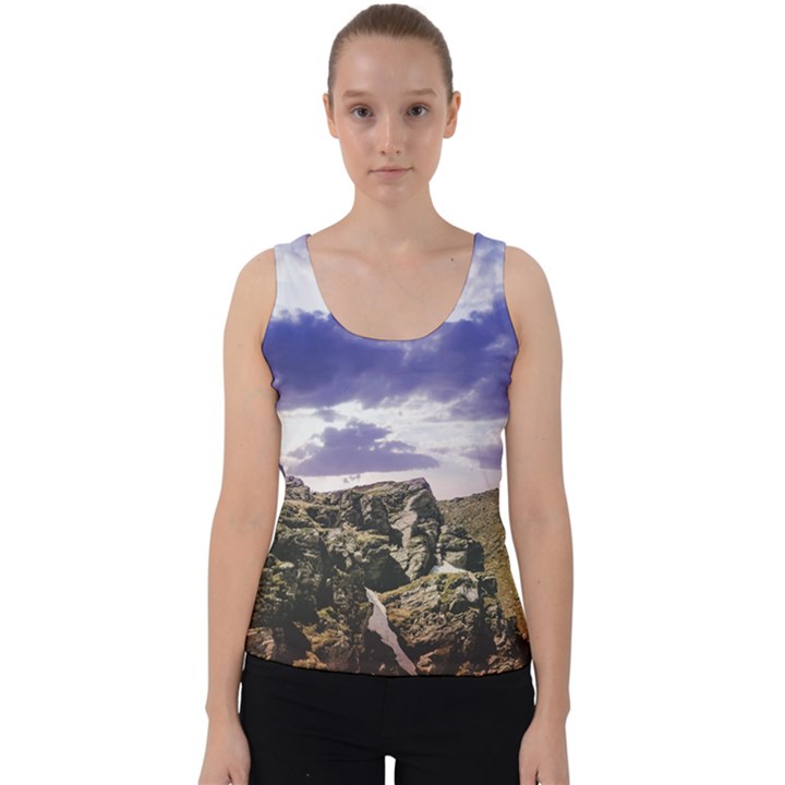 Mountain Snow Landscape Winter Velvet Tank Top