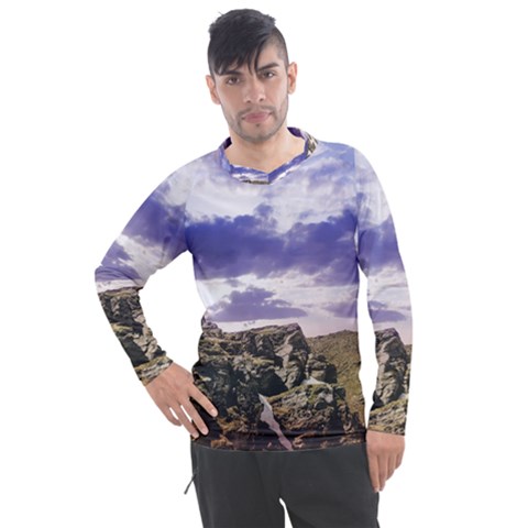 Mountain Snow Landscape Winter Men s Pique Long Sleeve Tee by Celenk