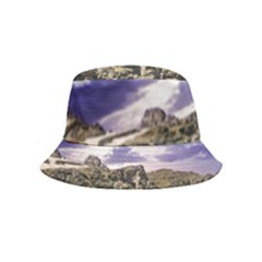 Mountain Snow Landscape Winter Inside Out Bucket Hat (kids) by Celenk