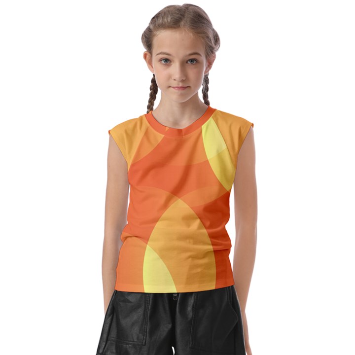 Abstract Orange Yellow Red Color Kids  Raglan Cap Sleeve Tee