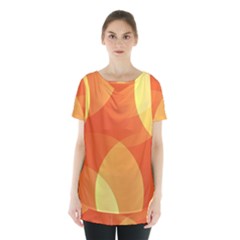 Abstract Orange Yellow Red Color Skirt Hem Sports Top by Celenk