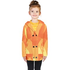 Abstract Orange Yellow Red Color Kids  Double Breasted Button Coat by Celenk