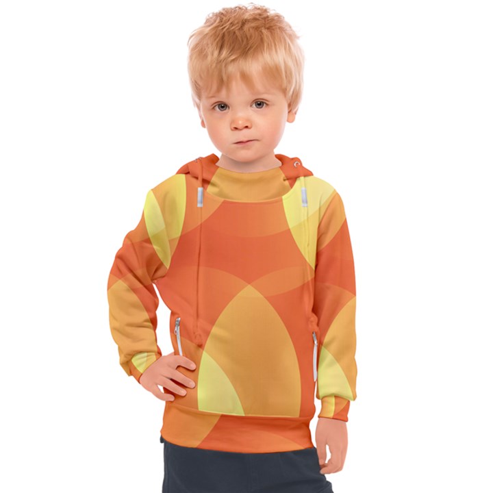 Abstract Orange Yellow Red Color Kids  Hooded Pullover