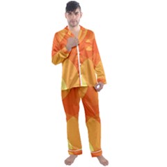 Abstract Orange Yellow Red Color Men s Long Sleeve Satin Pajamas Set