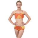 Abstract Orange Yellow Red Color Layered Top Bikini Set View1