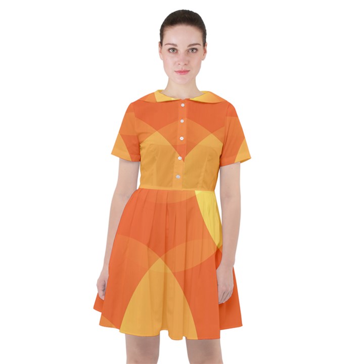 Abstract Orange Yellow Red Color Sailor Dress