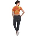 Abstract Orange Yellow Red Color Short Sleeve Cropped Jacket View2