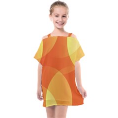 Abstract Orange Yellow Red Color Kids  One Piece Chiffon Dress by Celenk