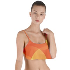 Abstract Orange Yellow Red Color Layered Top Bikini Top  by Celenk