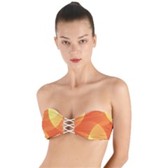 Abstract Orange Yellow Red Color Twist Bandeau Bikini Top by Celenk