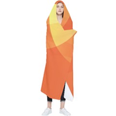 Abstract Orange Yellow Red Color Wearable Blanket by Celenk