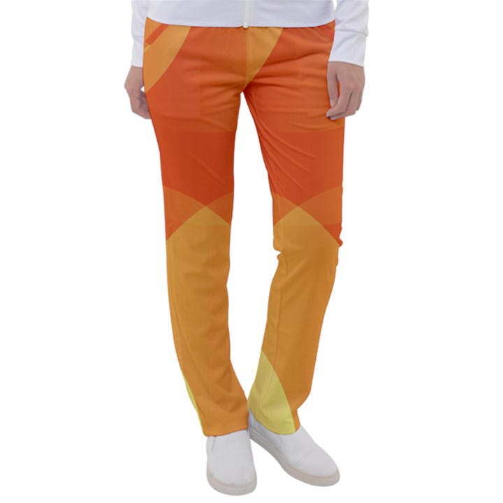 Abstract Orange Yellow Red Color Women s Casual Pants