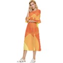 Abstract Orange Yellow Red Color Double Cuff Midi Dress View2