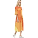 Abstract Orange Yellow Red Color Double Cuff Midi Dress View3