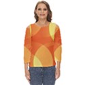 Abstract Orange Yellow Red Color Cut Out Wide Sleeve Top View1