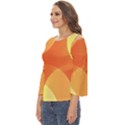 Abstract Orange Yellow Red Color Cut Out Wide Sleeve Top View2