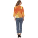 Abstract Orange Yellow Red Color Cut Out Wide Sleeve Top View4