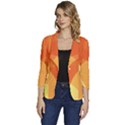 Abstract Orange Yellow Red Color Women s One-Button 3/4 Sleeve Short Jacket View1