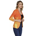 Abstract Orange Yellow Red Color Women s One-Button 3/4 Sleeve Short Jacket View3