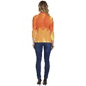 Abstract Orange Yellow Red Color Women s One-Button 3/4 Sleeve Short Jacket View4