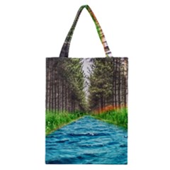 River Forest Landscape Nature Classic Tote Bag by Celenk