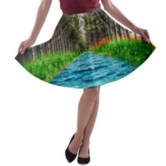 River Forest Landscape Nature A-line Skater Skirt by Celenk