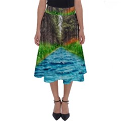 River Forest Landscape Nature Perfect Length Midi Skirt by Celenk