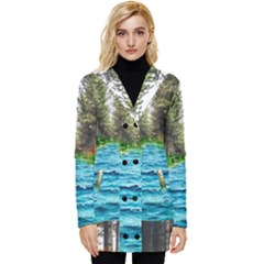 River Forest Landscape Nature Button Up Hooded Coat  by Celenk