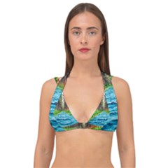 River Forest Landscape Nature Double Strap Halter Bikini Top by Celenk