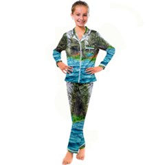 River Forest Landscape Nature Kid s Satin Long Sleeve Pajamas Set by Celenk