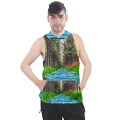 River Forest Landscape Nature Men s Sleeveless Hoodie by Celenk