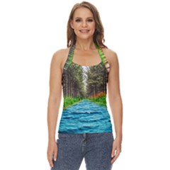 River Forest Landscape Nature Basic Halter Top by Celenk