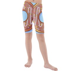 Dessert Food Donut Sweet Decor Chocolate Bread Kids  Mid Length Swim Shorts by Uceng