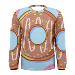 Dessert Food Donut Sweet Decor Chocolate Bread Men s Long Sleeve Tee by Uceng