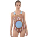 Dessert Food Donut Sweet Decor Chocolate Bread Cut-Out Back One Piece Swimsuit View1