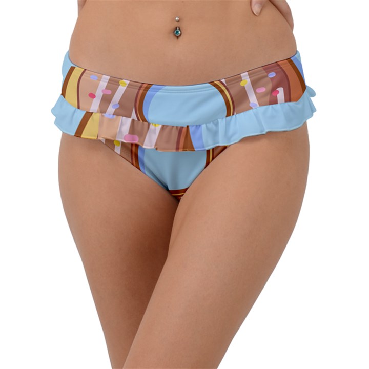 Dessert Food Donut Sweet Decor Chocolate Bread Frill Bikini Bottoms