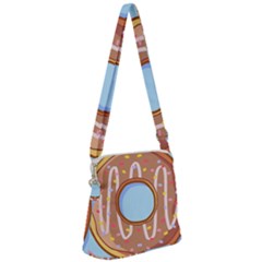 Dessert Food Donut Sweet Decor Chocolate Bread Zipper Messenger Bag by Uceng