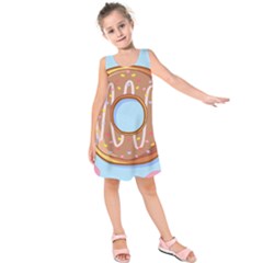 Dessert Food Donut Sweet Decor Chocolate Bread Kids  Sleeveless Dress by Uceng