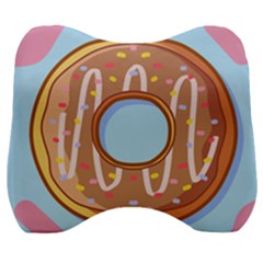 Dessert Food Donut Sweet Decor Chocolate Bread Velour Head Support Cushion by Uceng