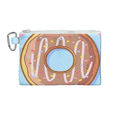 Dessert Food Donut Sweet Decor Chocolate Bread Canvas Cosmetic Bag (medium) by Uceng