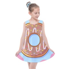 Dessert Food Donut Sweet Decor Chocolate Bread Kids  Summer Dress by Uceng