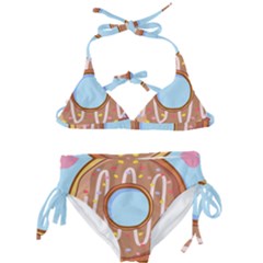 Dessert Food Donut Sweet Decor Chocolate Bread Kids  Classic Bikini Set by Uceng