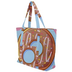 Dessert Food Donut Sweet Decor Chocolate Bread Zip Up Canvas Bag by Uceng