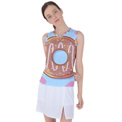 Dessert Food Donut Sweet Decor Chocolate Bread Women s Sleeveless Sports Top by Uceng