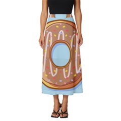 Dessert Food Donut Sweet Decor Chocolate Bread Classic Midi Chiffon Skirt by Uceng