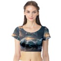 Fantasy People Mysticism Composing Fairytale Art 2 Short Sleeve Crop Top View1